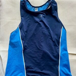 Under Armour Navy and Sky Blue Tank Top S